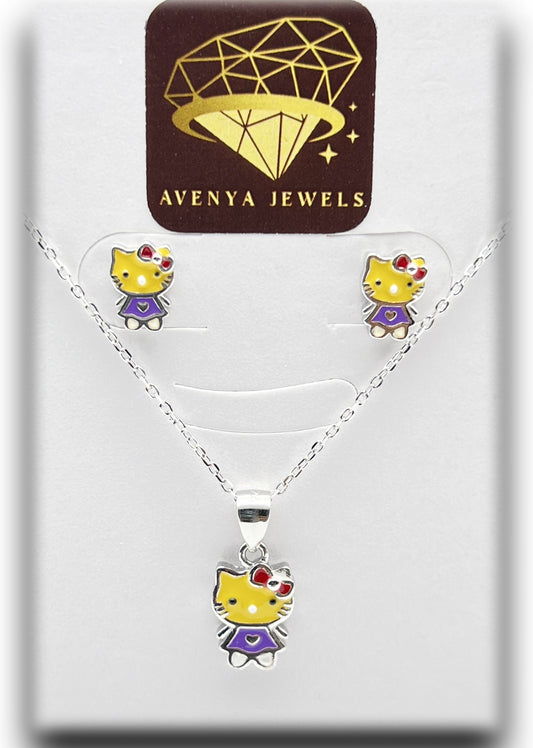 Kitty Charm Baby Pendant Set π±π