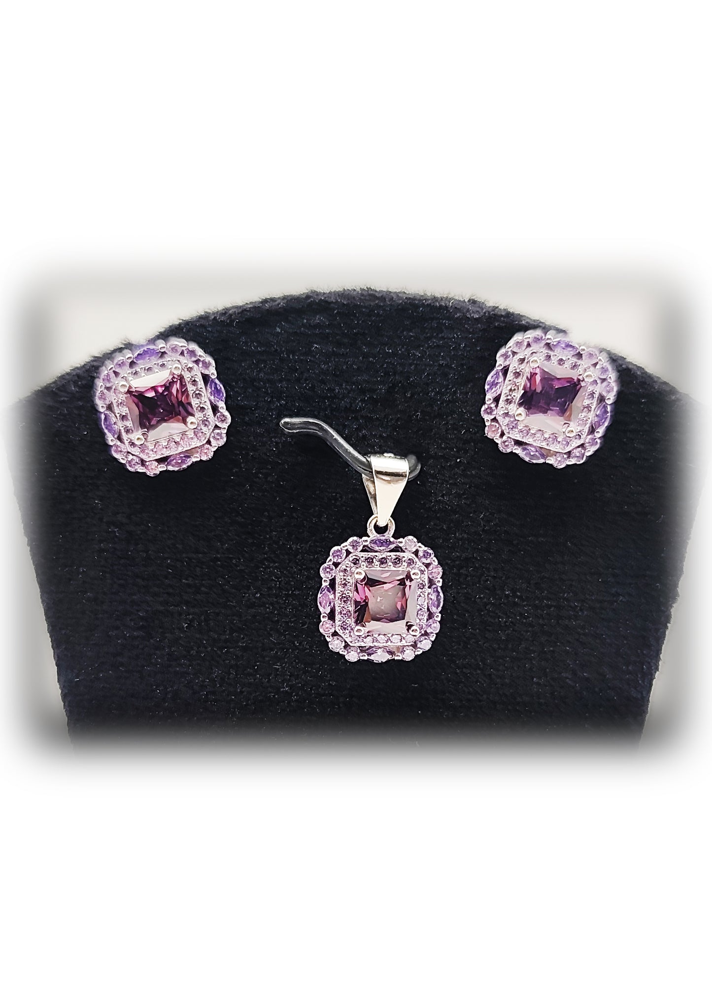 πΈ Amethyst Flora Pendant Set ππΏ