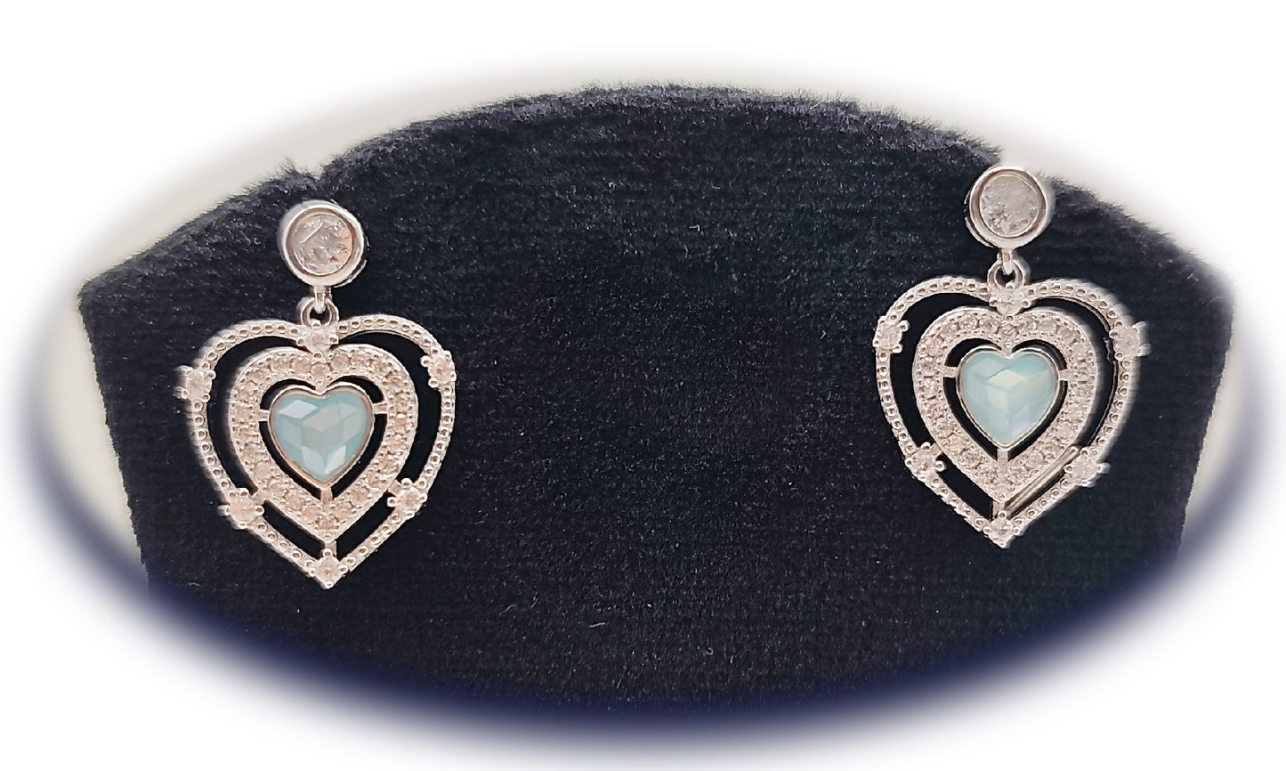 π Frosted Heart Earrings βοΈ