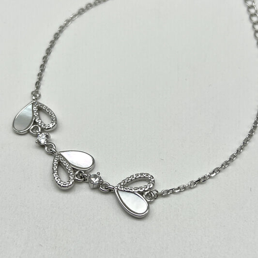 🤍✨ PearlHeart MOP 925 Silver Bracelet