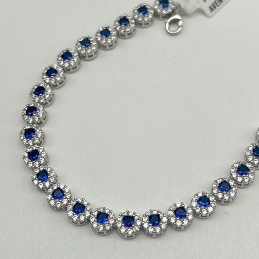 💙🤍✨ SapphireMist 925 Silver Swarovski Bracelet