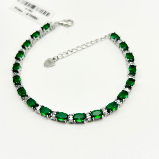 💚✨ EmeraldÉlan 925 Silver Swarovski Bracelet