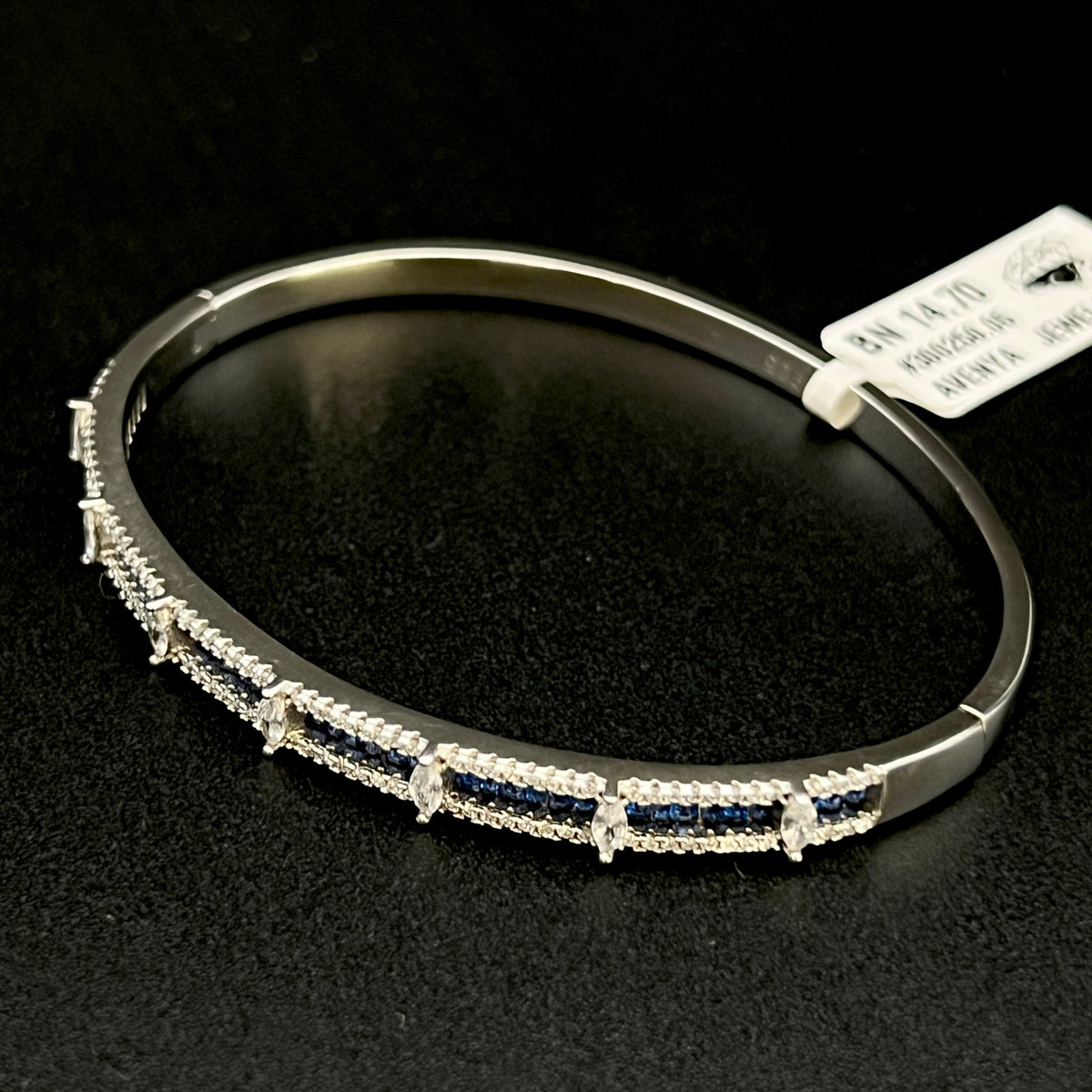 ๐โจ Blue รtoile Marquise 925 Silver Bangle ๐