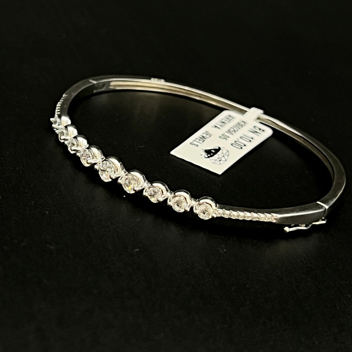πβ¨ Gradiera Nine Solitaire 925 Silver Bangle β¨