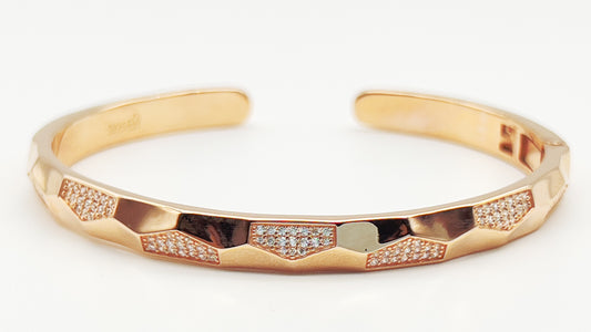 925 Sterling Silver 3D Shape Bangle – Comfortable Daily Wear ✨💎