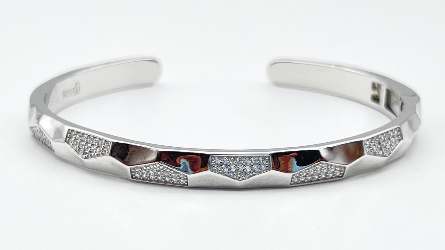 925 Sterling Silver 3D Shape Bangle β Comfortable Daily Wear β¨π