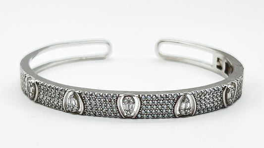 925 Sterling Silver Sparkle Row Bangle ✨💎
