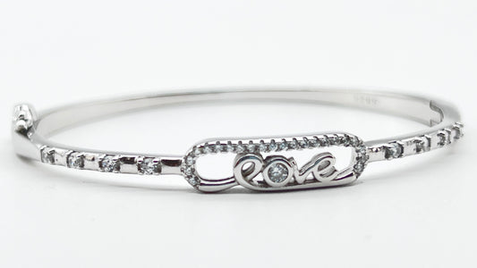 925 Sterling Silver Love Bangle – Messika Inspired Design ✨💎