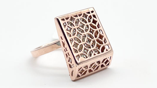๐ Rose Gold Rectangle Glow Ring