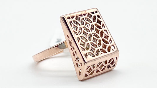 ๐ Rose Gold Rectangle Glow Ring