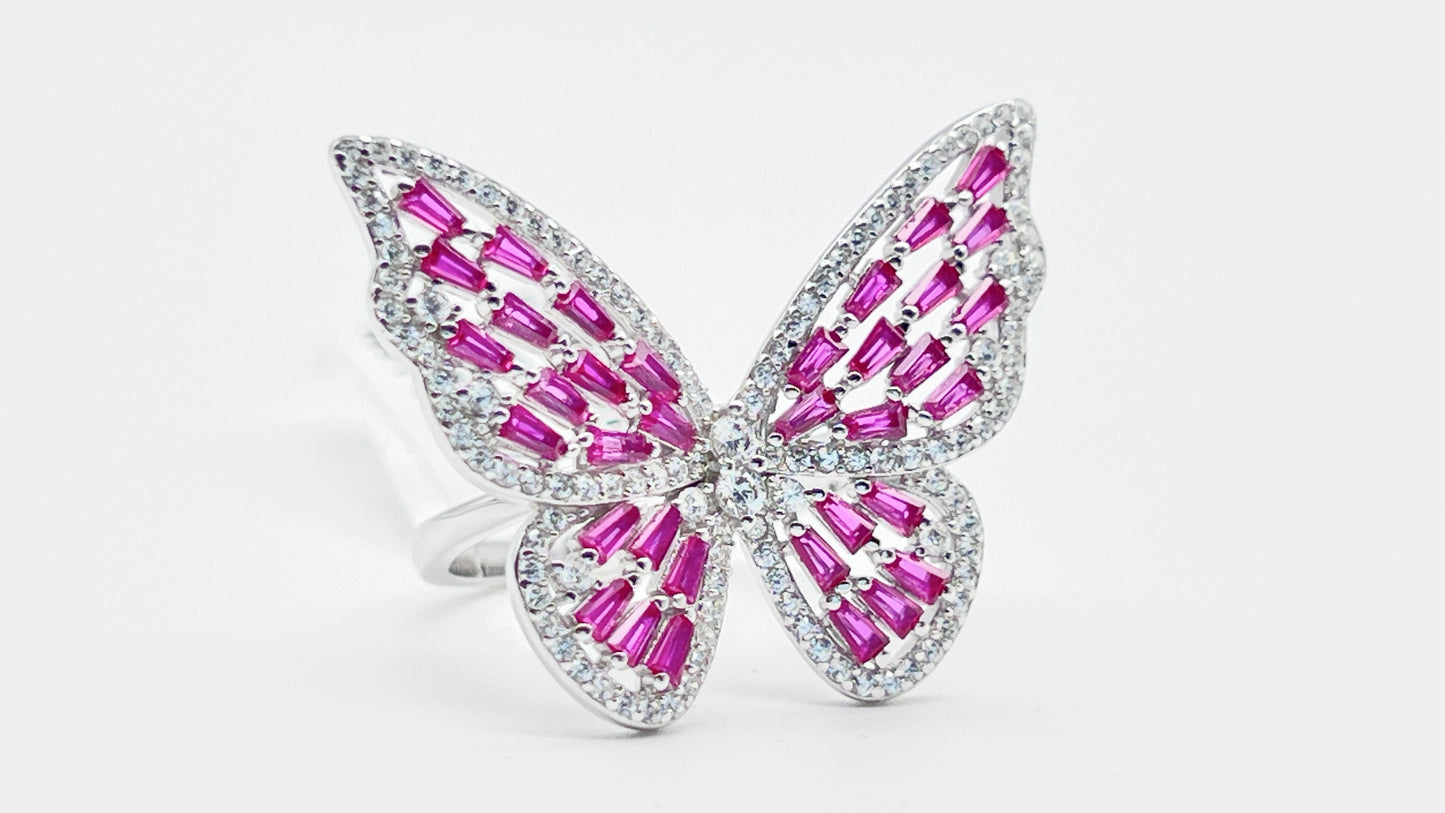 π¦ Crystal Bloom Butterfly Ring