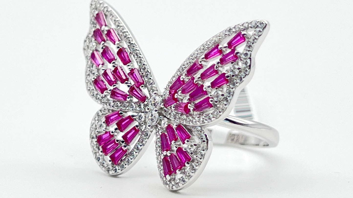 π¦ Crystal Bloom Butterfly Ring