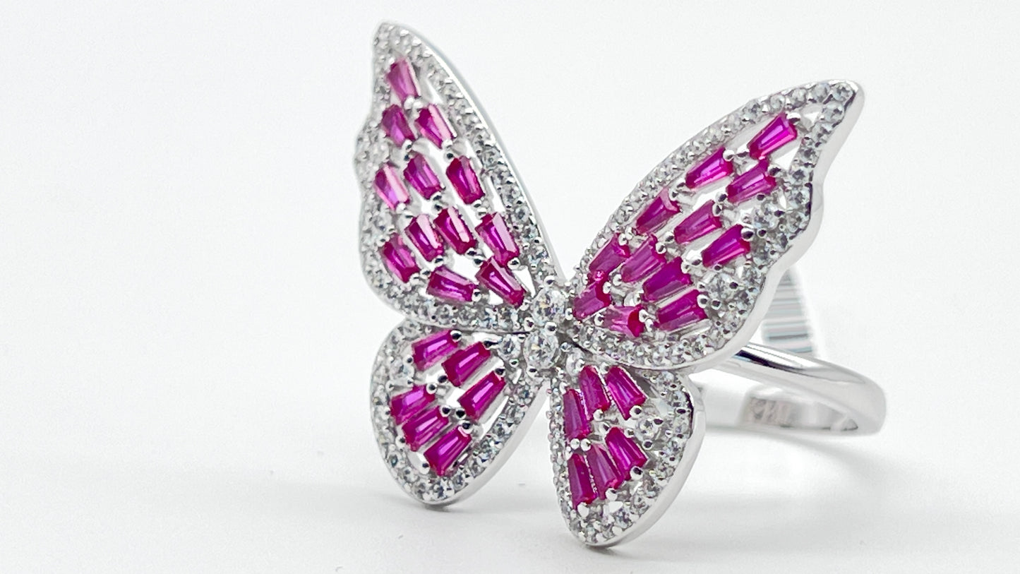 π¦ Crystal Bloom Butterfly Ring