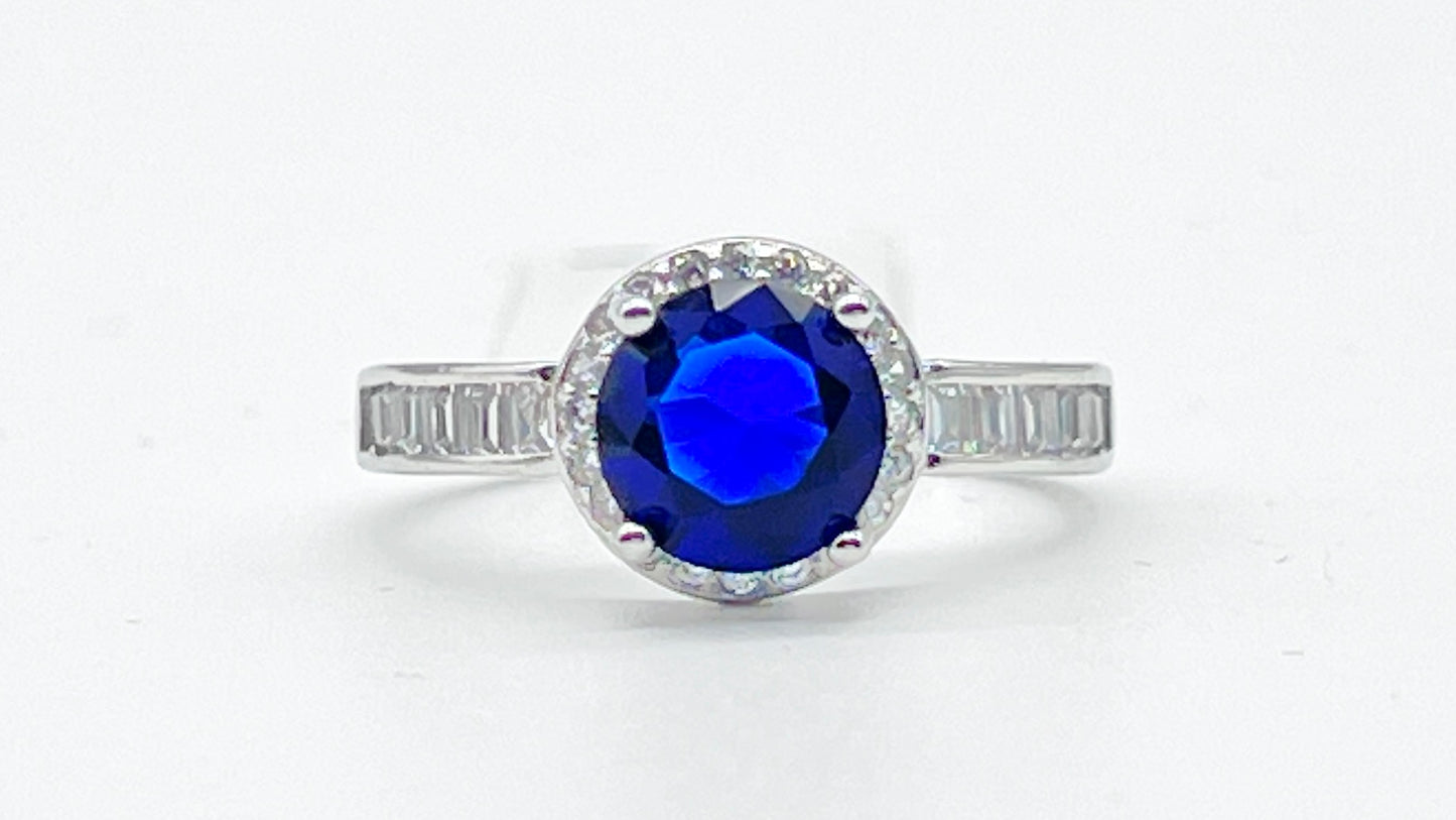 π Sapphire Halo Ring πβ¨