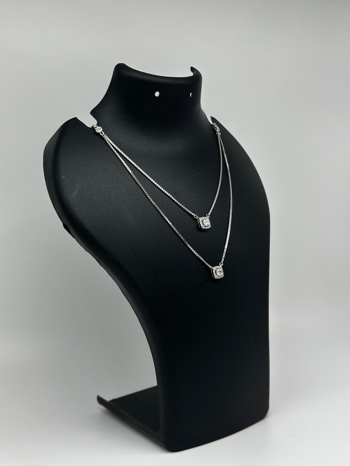 β¨π Halora Twin Halo Swarovski 925 Silver Necklace πβ¨