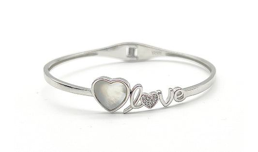 🌸 Pearl Heartshine Bangle 💖