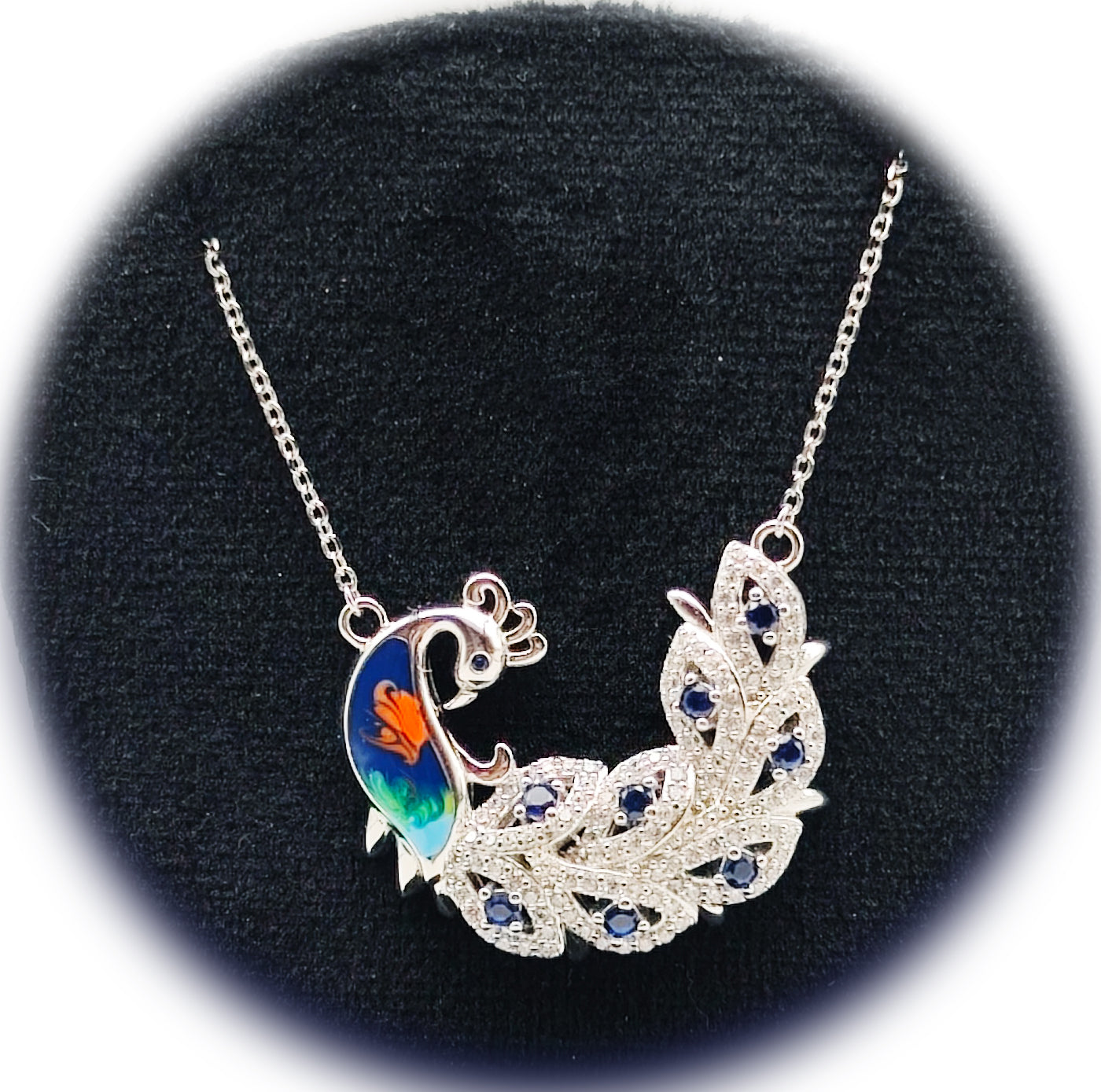 🌸 Graceful Peacock Necklace 💎🦚