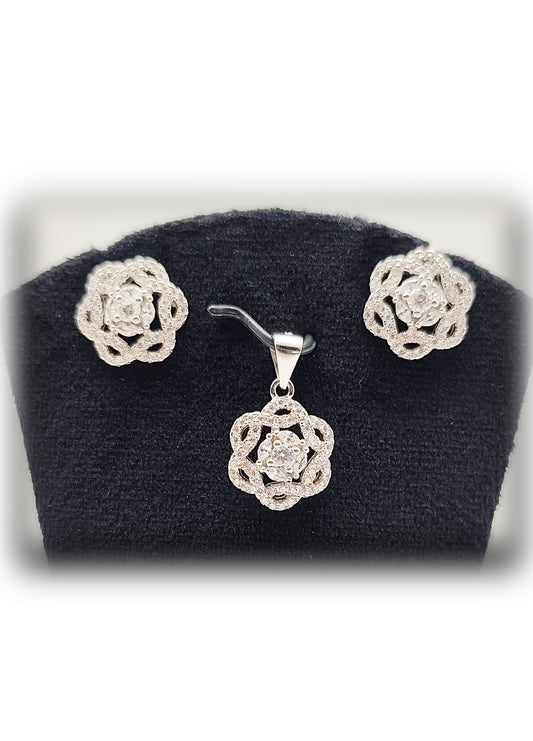 🌷 Fiorenza Silver Pendant Set 💖