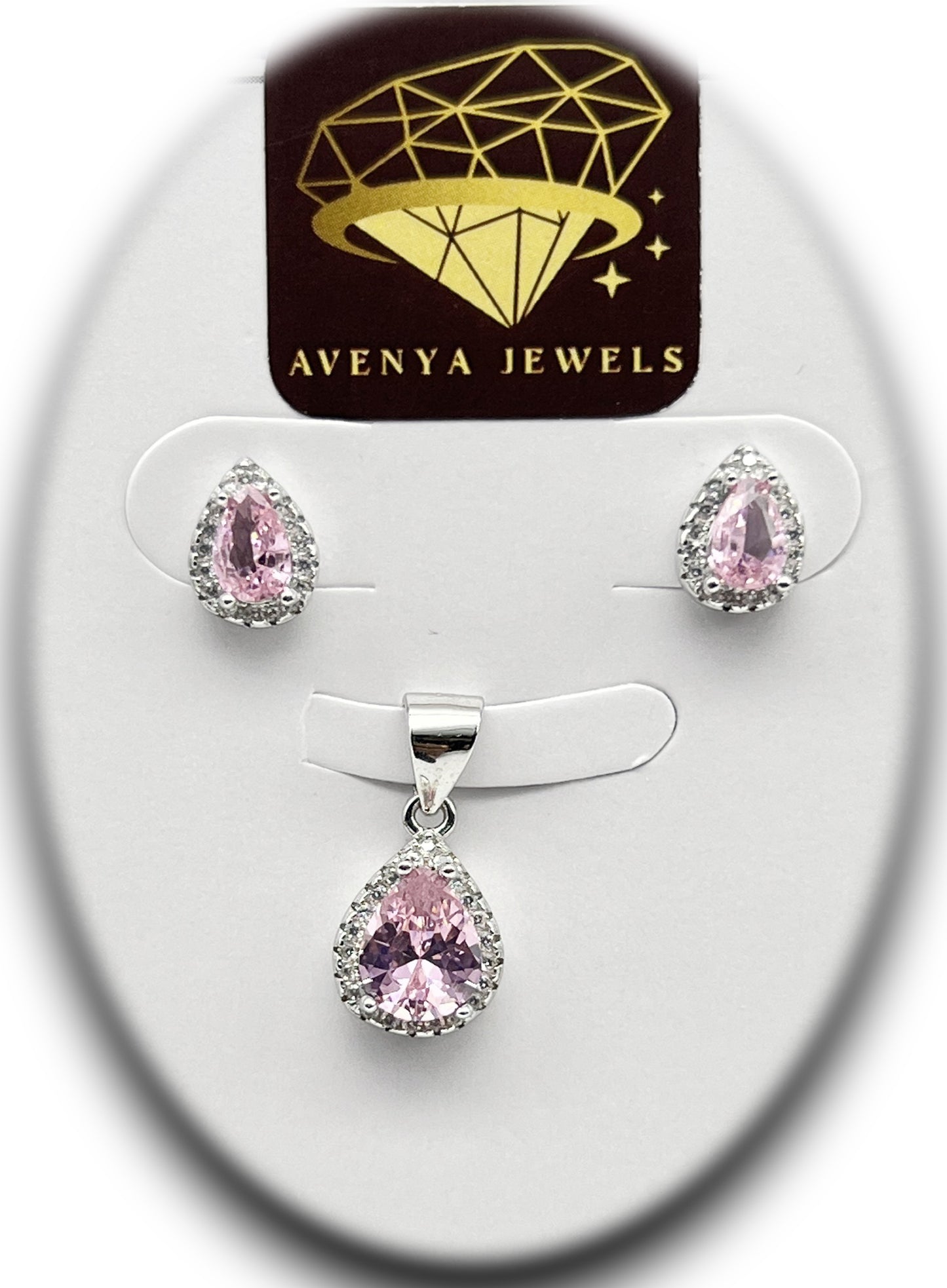 Blush Drop Pendant Set 🌸💎✨