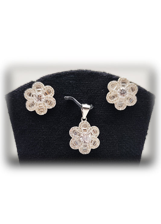 🌸 Crystal Flora Pendant Set 💎✨