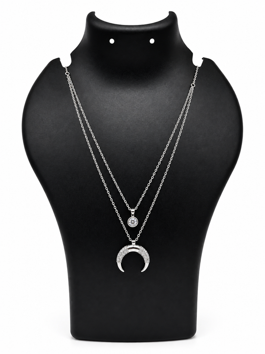 🌙✨ Lunara Half-Moon Swarovski Necklace