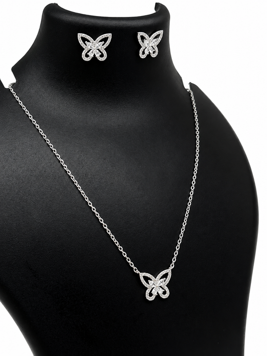 🦋💎 Faraasha Swarovski Butterfly Necklace & Earrings