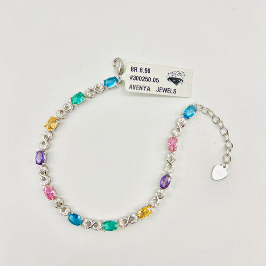🌈✨ Aurora Oval 925 Silver Bracelet