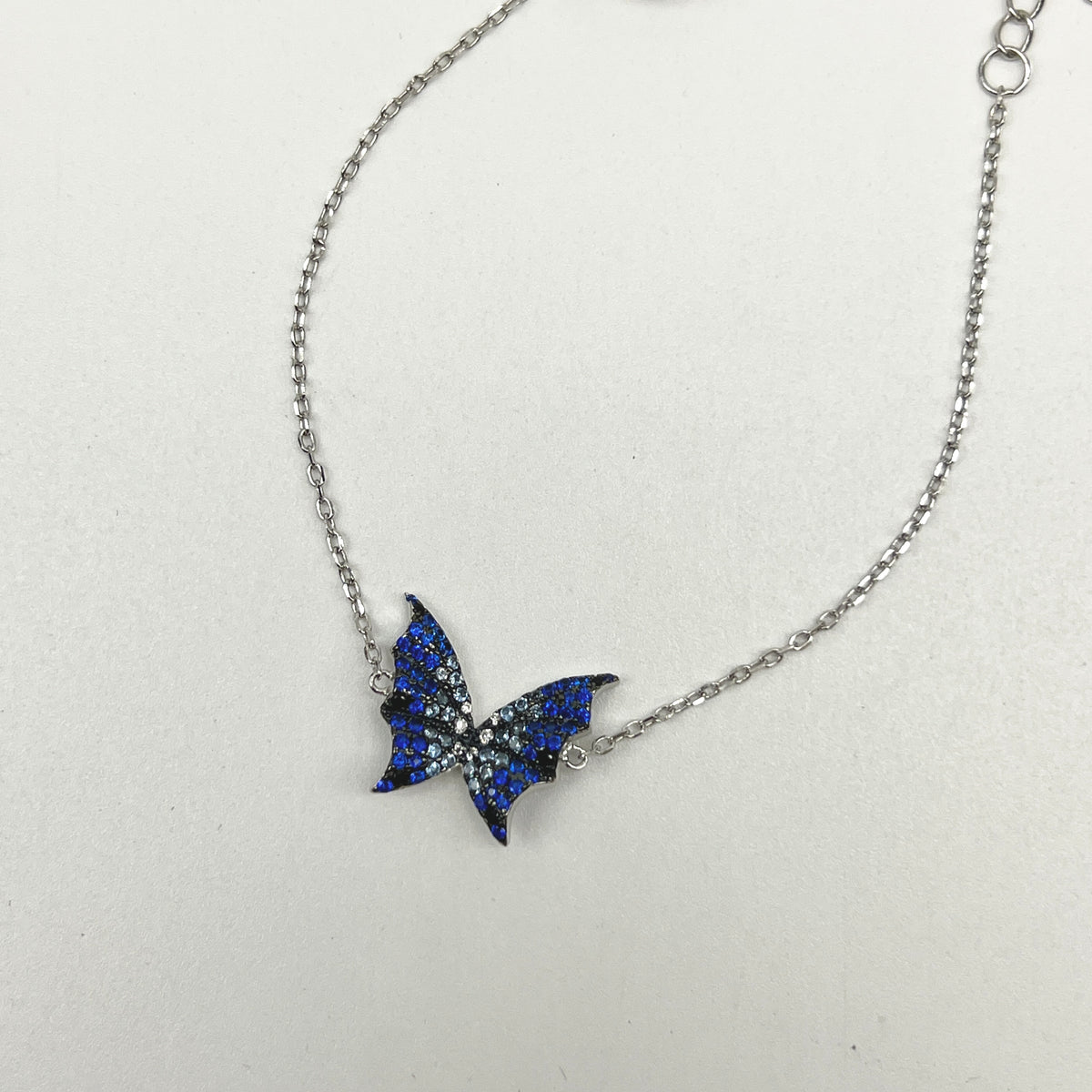 🦋✨ AzureWing 925 Silver Swarovski Bracelet