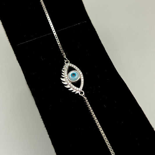 🧿✨ AuraShield 925 Silver Evil Eye Bracelet