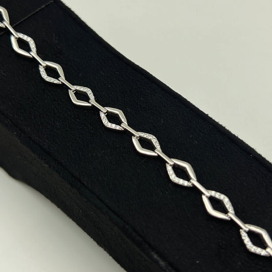 ✨ CrissCross 925 Silver Swarovski Bracelet