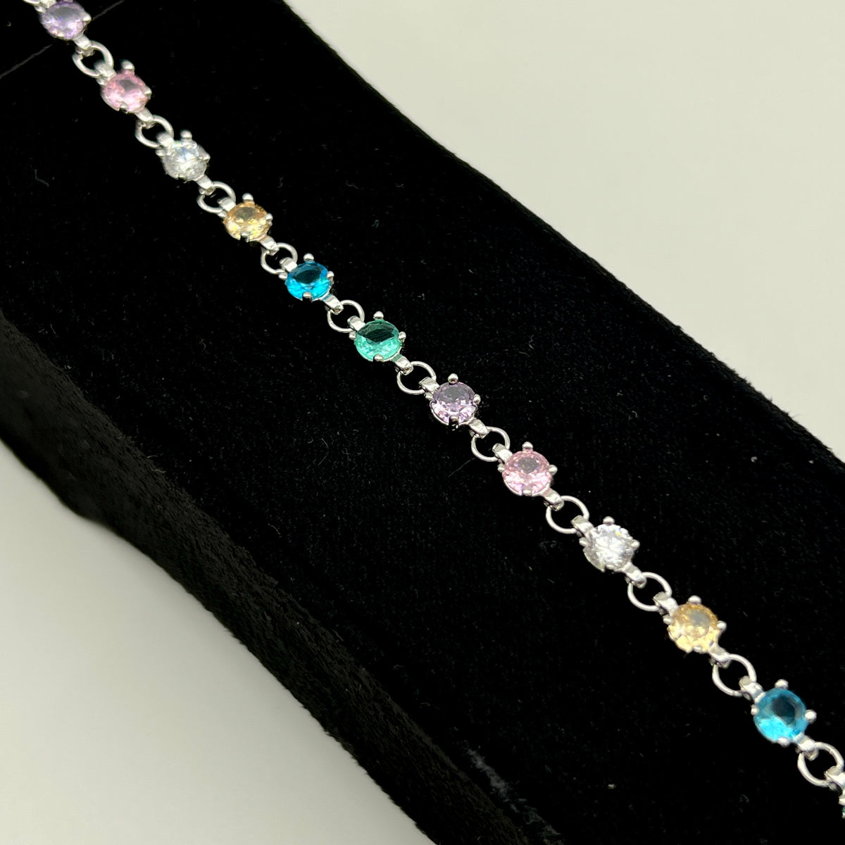 🌈✨ ColorGlow 925 Silver Swarovski Bracelet
