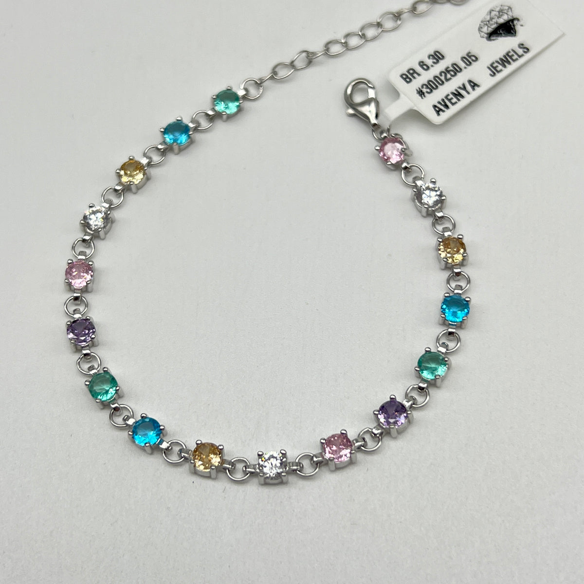 🌈✨ ColorGlow 925 Silver Swarovski Bracelet