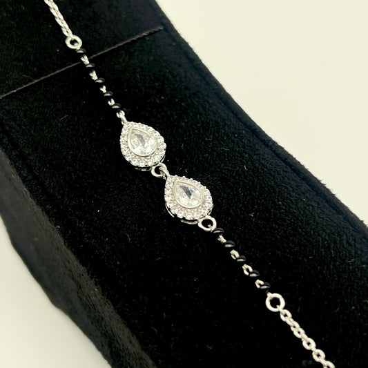 🖤✨ PearÉlan Duo 925 Silver Mangalsutra Bracelet