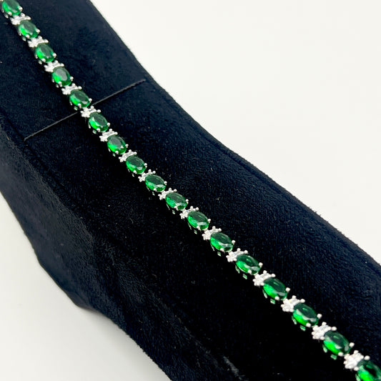 💚✨ EmeraldÉlan 925 Silver Swarovski Bracelet