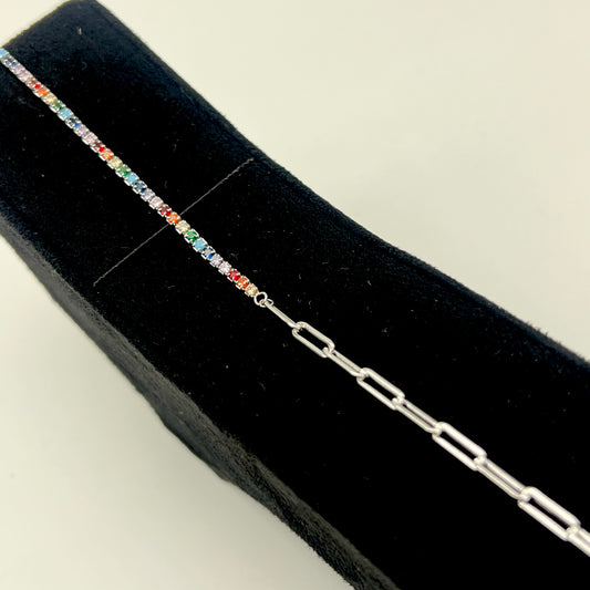 🌈✨ Chromaluxe Link 925 Silver Bracelet