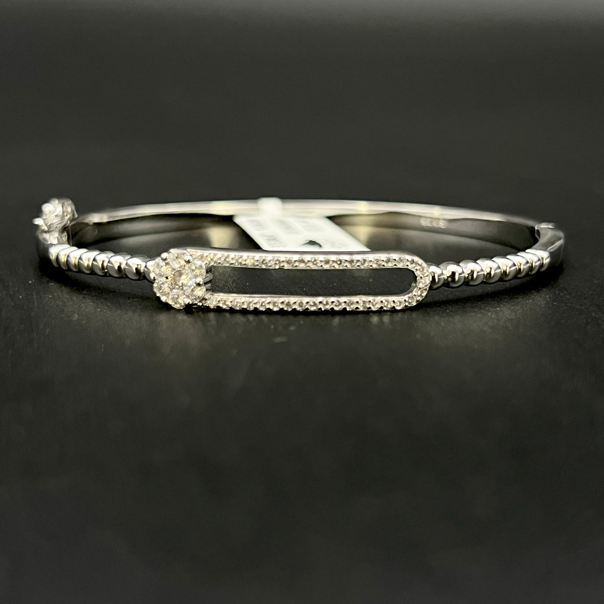 🌸 Florielle Micro Pavé 925 Silver Bangle ✨💎
