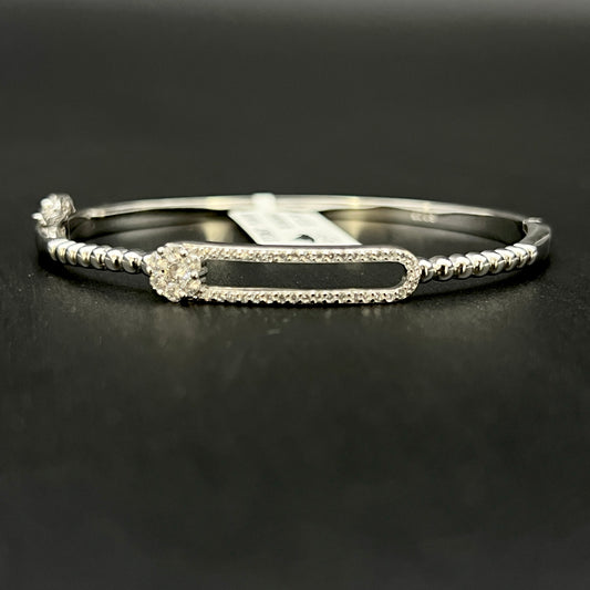 🌸 Florielle Micro Pavé 925 Silver Bangle ✨💎