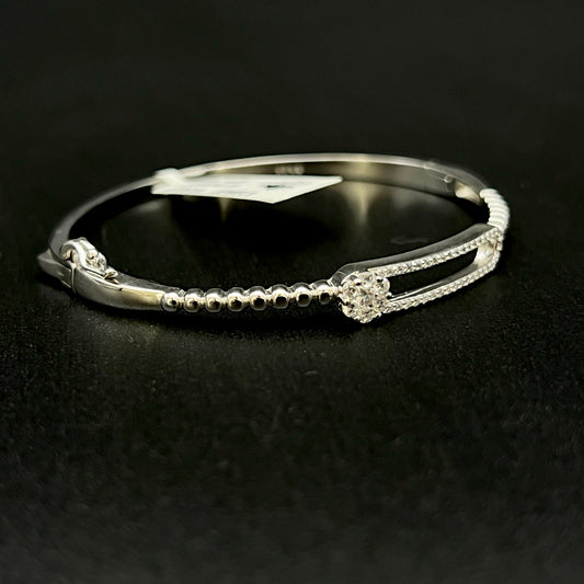 🌸 Florielle Micro Pavé 925 Silver Bangle ✨💎