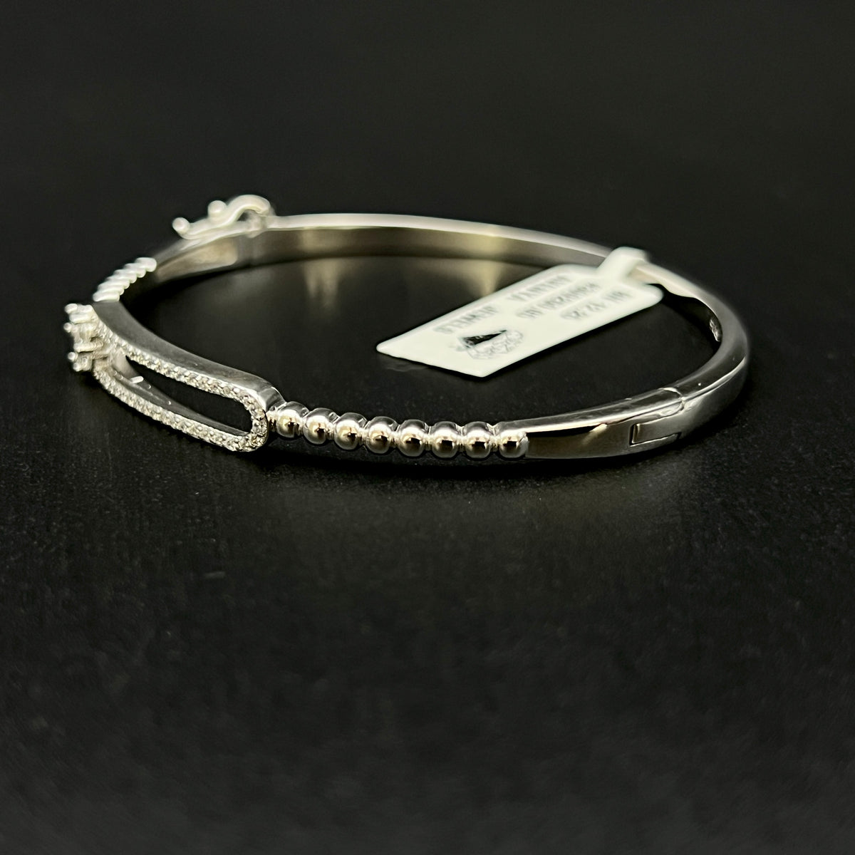 🌸 Florielle Micro Pavé 925 Silver Bangle ✨💎