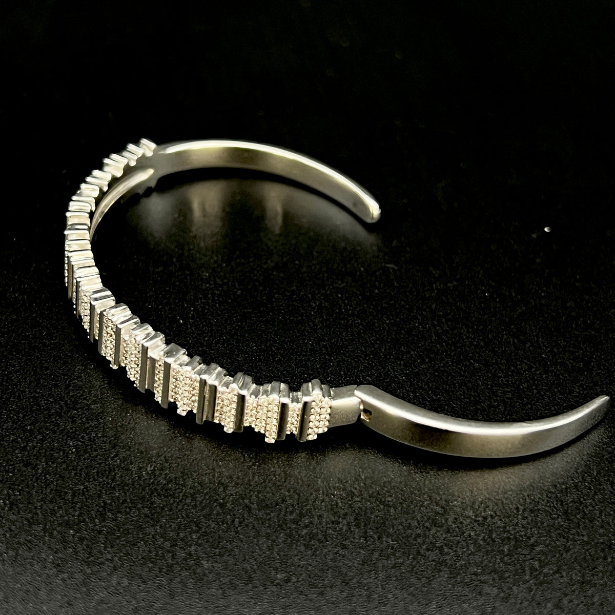 ✨ Asymora Micro Pavé 925 Silver Bangle 💎
