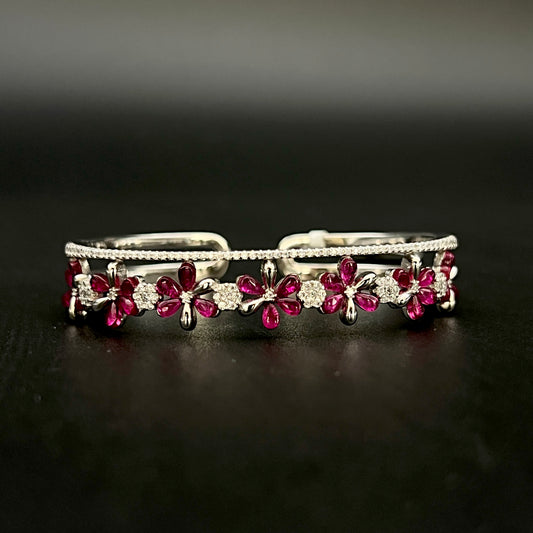 ❤️🌸 Marovelle Bloom 925 Silver Bangle ✨