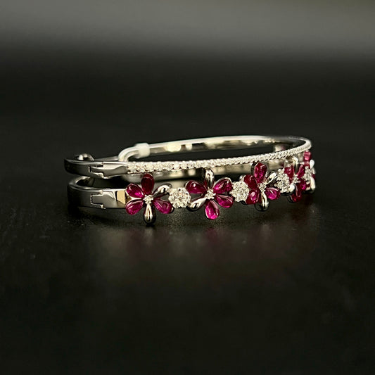 ❤️🌸 Marovelle Bloom 925 Silver Bangle ✨