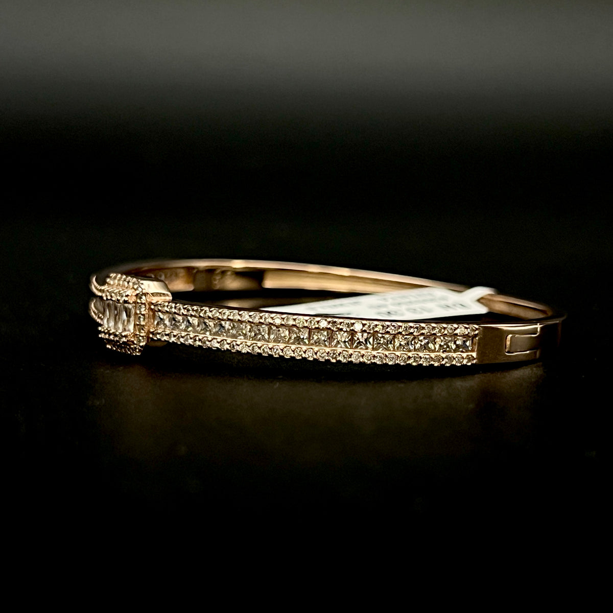🌸💎 Rosé Square Éclat 925 Silver Bangle ✨