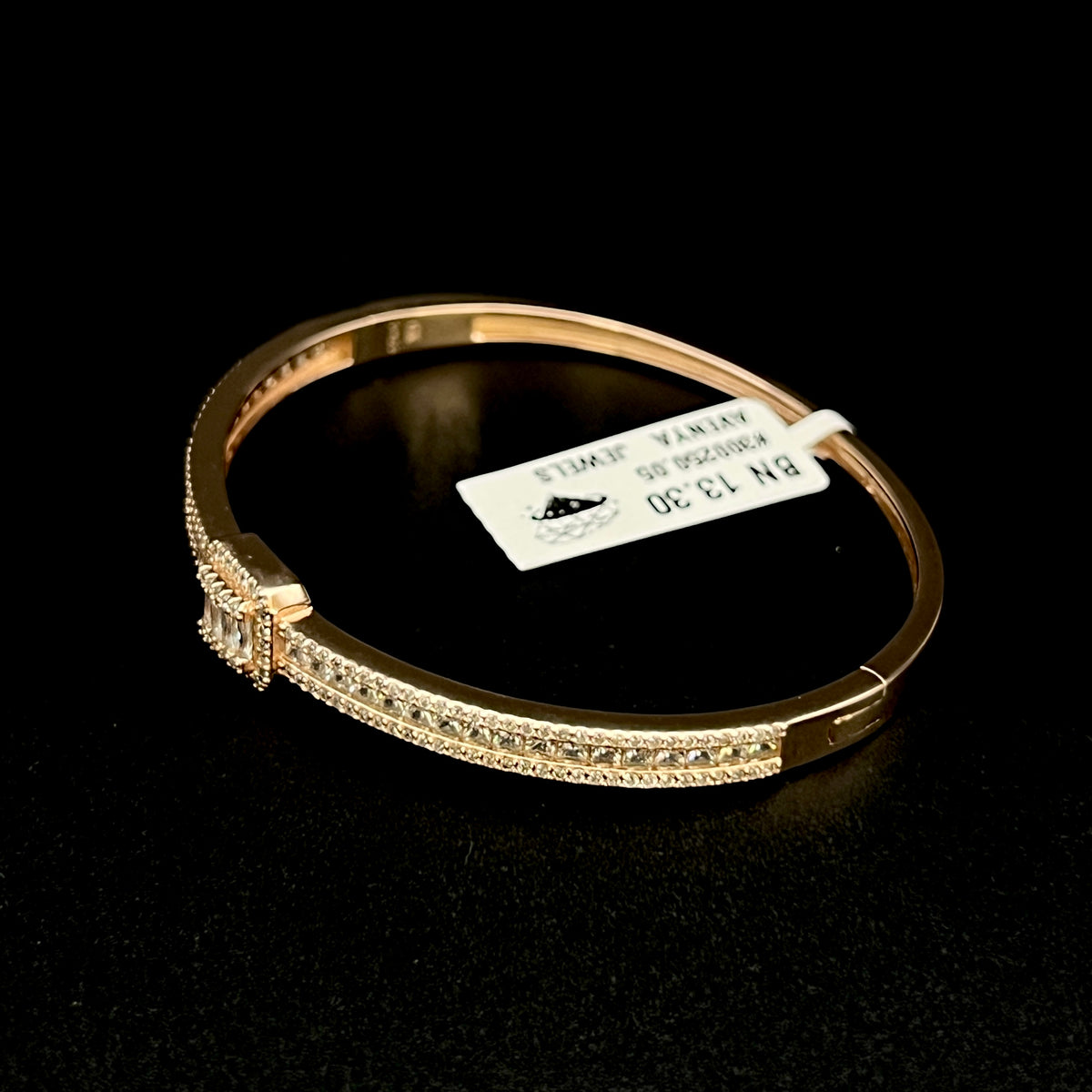 🌸💎 Rosé Square Éclat 925 Silver Bangle ✨