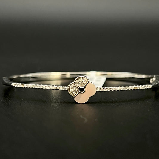 🌸💎 Rosé MOP Éclat 925 Silver Bangle ✨
