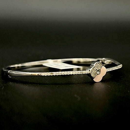 🌸💎 Rosé MOP Éclat 925 Silver Bangle ✨