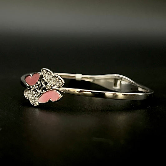 🦋🌸 Rosé Butterfly Éclat 925 Silver Bangle 💎