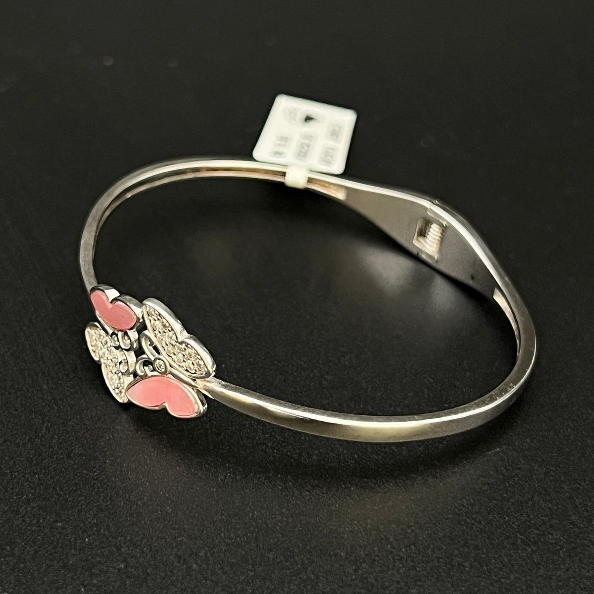 🦋🌸 Rosé Butterfly Éclat 925 Silver Bangle 💎