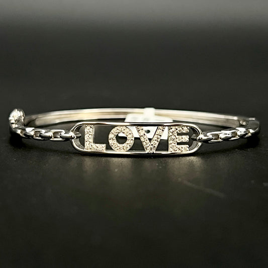 ❤️✨ Amoura Éclat Swarovski 925 Silver Bangle 💎