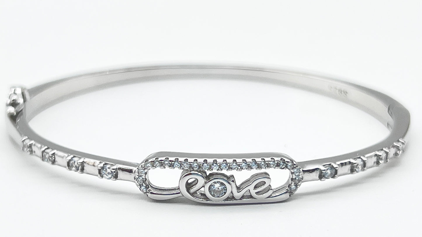 925 Sterling Silver Love Bangle – Messika Inspired Design ✨💎